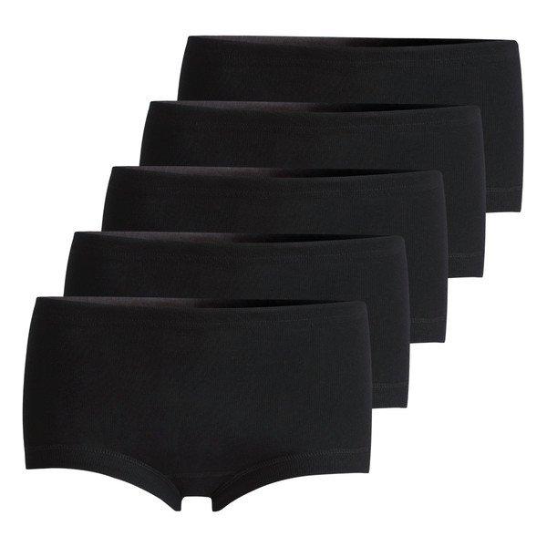 Image of 5er Pack Feinripp - Taillen-slip Damen Schwarz M