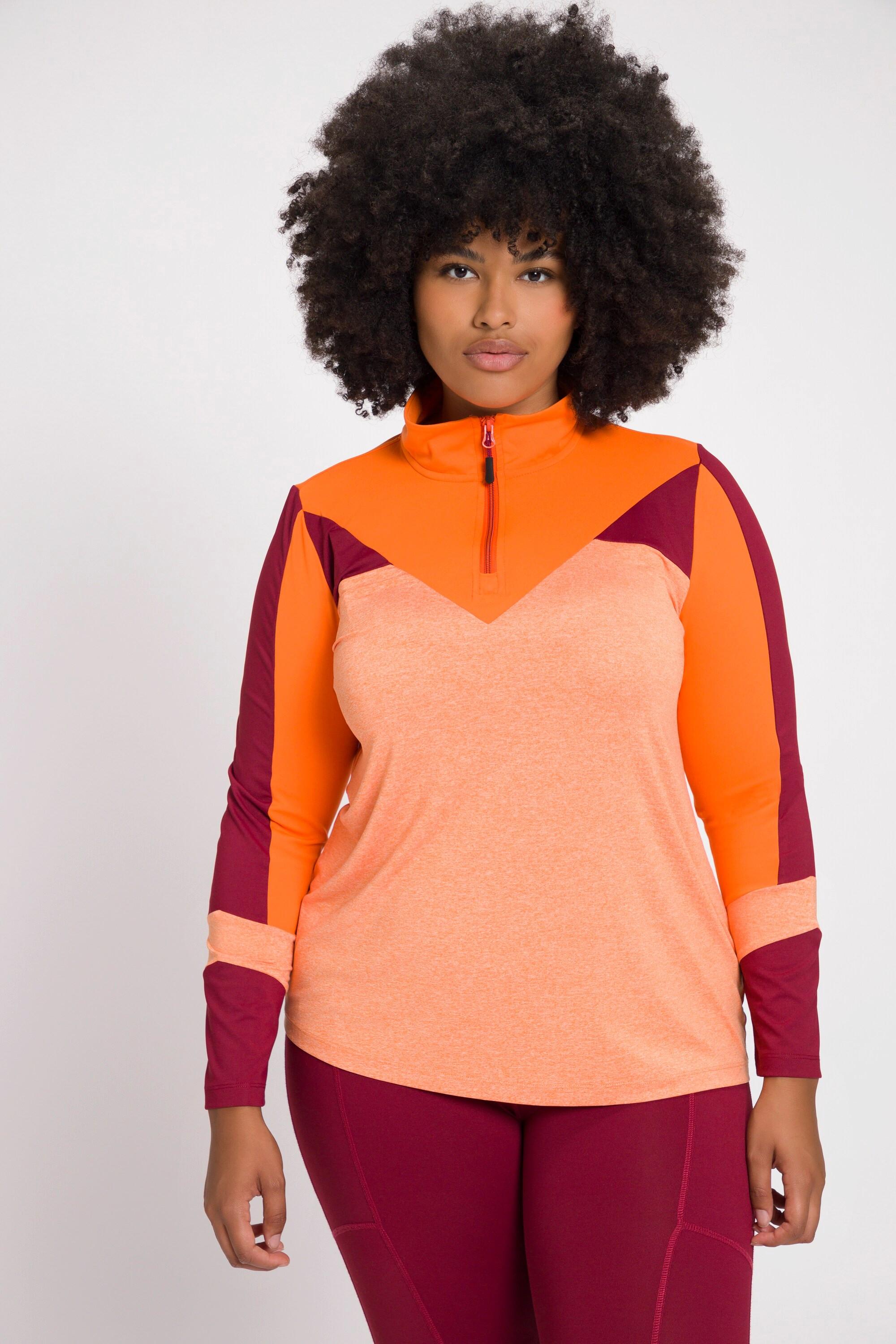 Ulla Popken  Maglione termico con color blocking, collo alto e maniche lunghe 