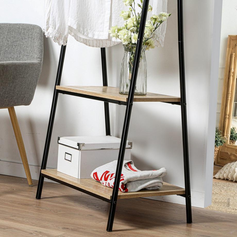 Calicosy Gardorenständer mit 2 Regalen im Industrial-Stil  