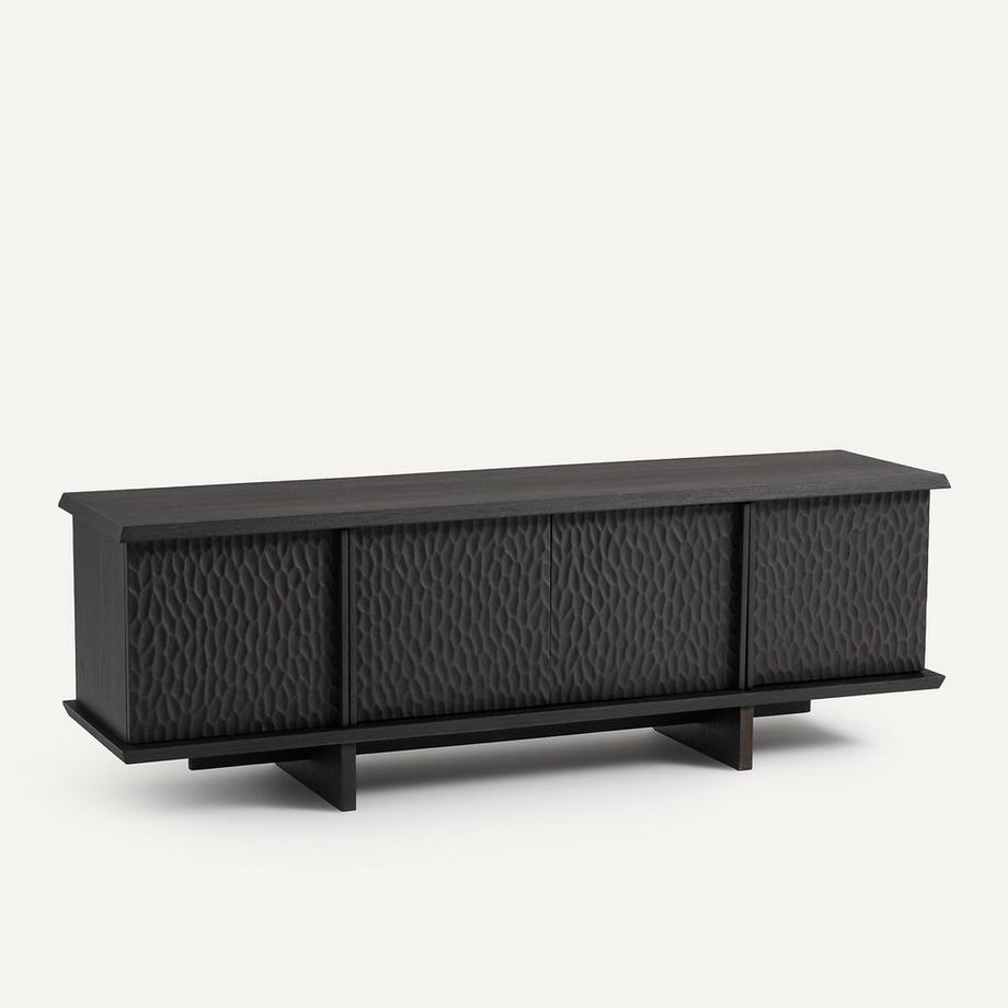 Buffet 4 portes en chêne et plaqué