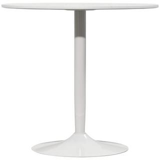 Northio Table à manger, table de cuisine ronde, table de salle à manger moderne pour 2 personnes, table de bar à piliers avec pied en acier, repose-pieds antidérapant, table basse pour le salon, Ø80 x 75 cm, blanc |  