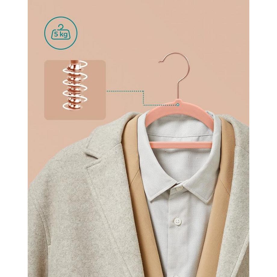 Songmics Set de 30 cintres en velours rose doré  