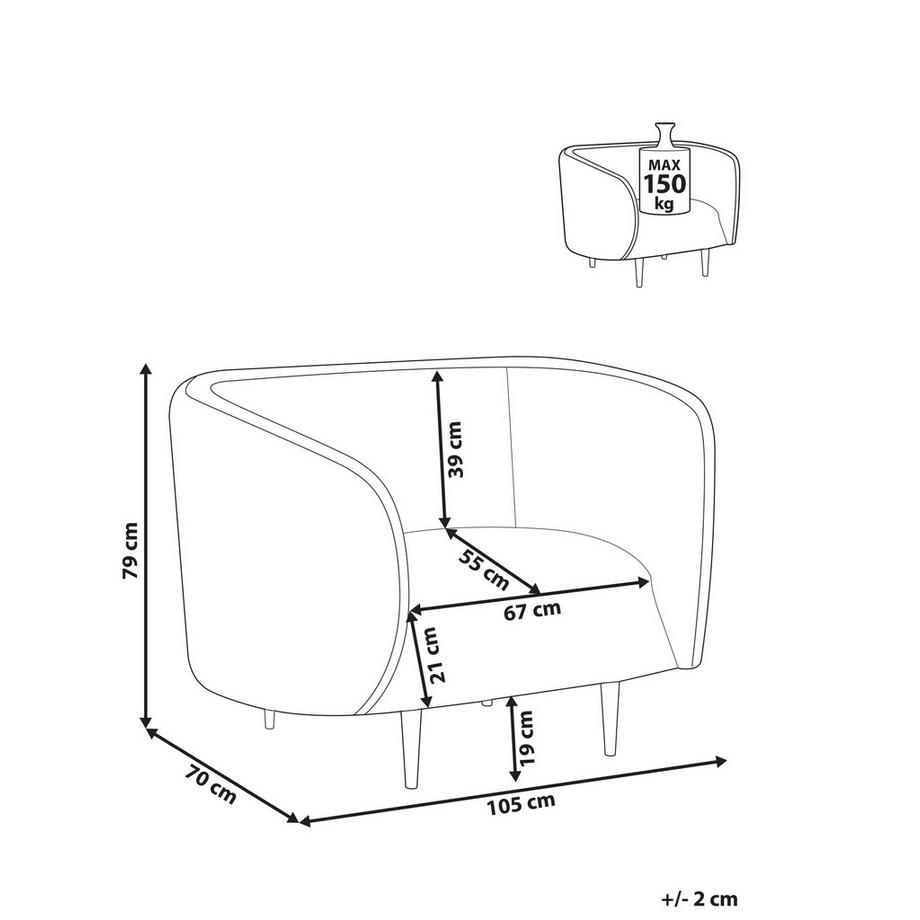 Beliani Sessel aus Stoff Klassisch LOEN  