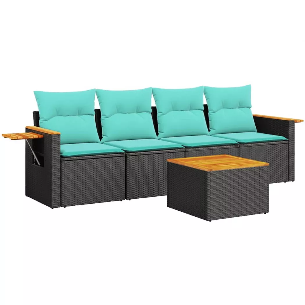 VidaXL - Garten sofagarnitur poly-rattan, One Size, Schwarz
