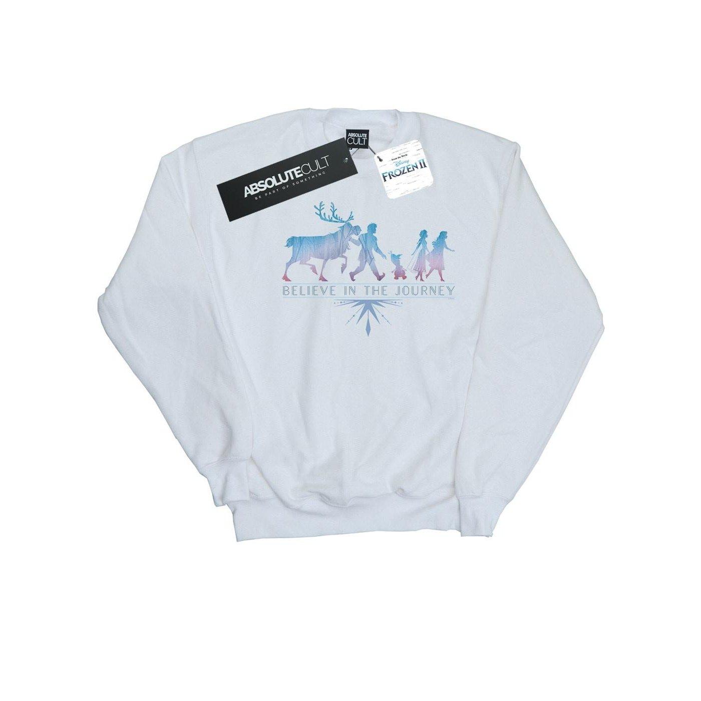 Image of Frozen 2 Believe In The Journey Silhouette Sweatshirt Unisex Weiss 140/146