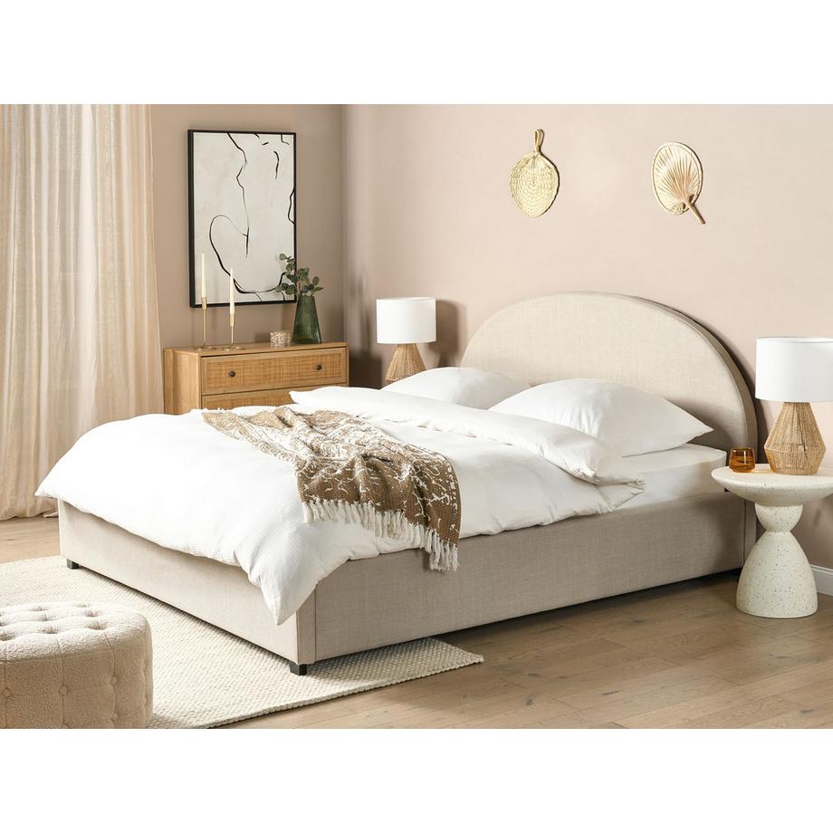 Beliani Lit ottoman en Tissu  VAUCLUSE  