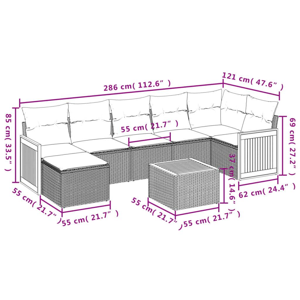 VidaXL set divano da giardino Polirattan  