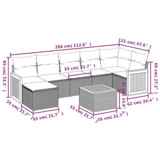 VidaXL set divano da giardino Polirattan  