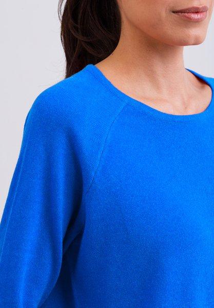 CASH-MERE.CH  Kaschmir Rundhals Pullover mit Seitenschlitzen 