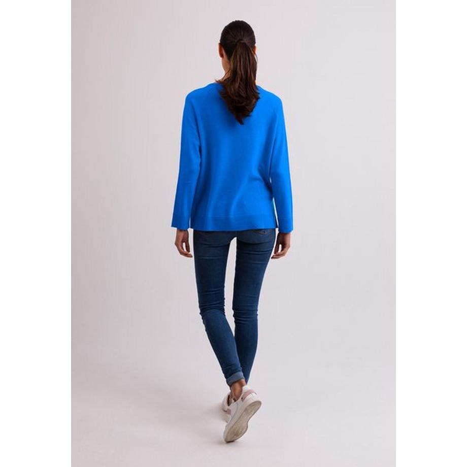 CASH-MERE.CH Kaschmir Rundhals Pullover mit Seitenschlitzen  