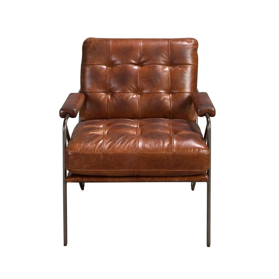 ANGEL CERDA Poltrona in pelle marrone cognac  