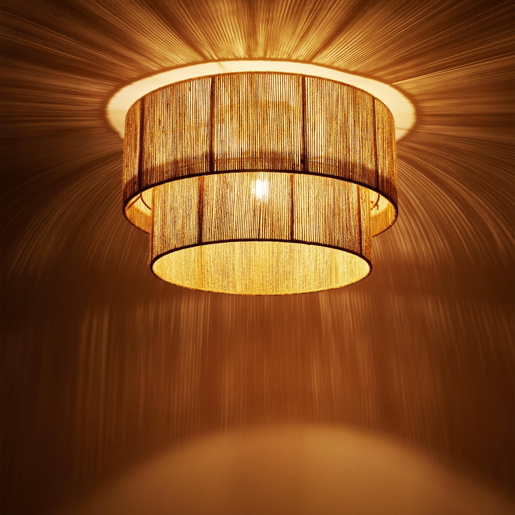 Tectake Plafoniera Lignea Lux in juta in stile boho, 40W  