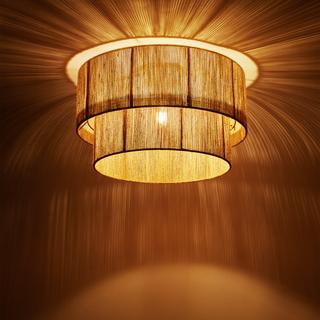 Tectake Plafoniera Lignea Lux in juta in stile boho, 40W  