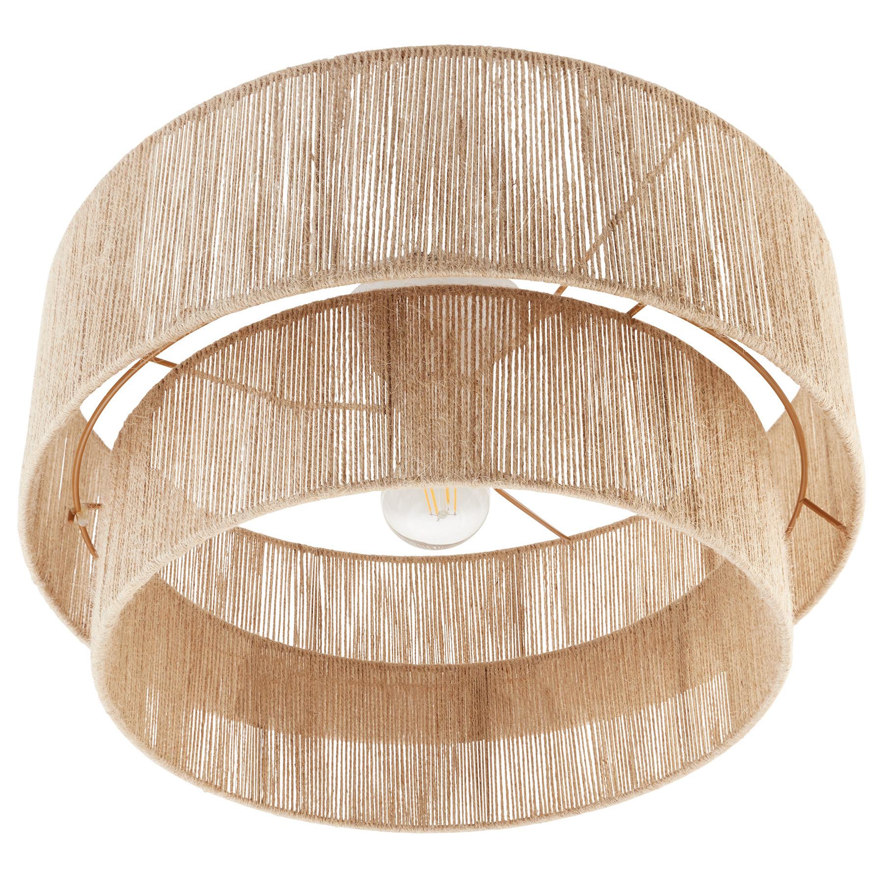 Tectake Plafoniera Lignea Lux in juta in stile boho, 40W  