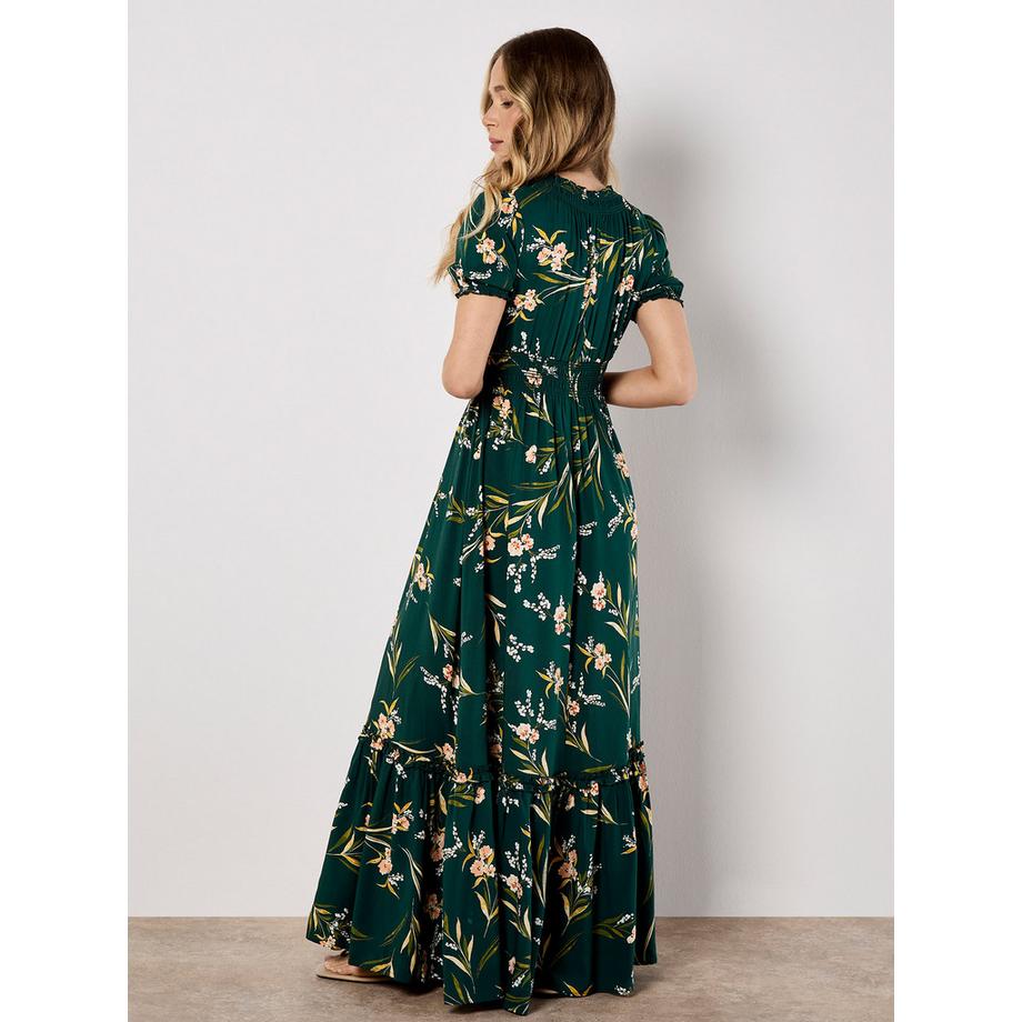 APRICOT Robe longue smockée à fleurs  