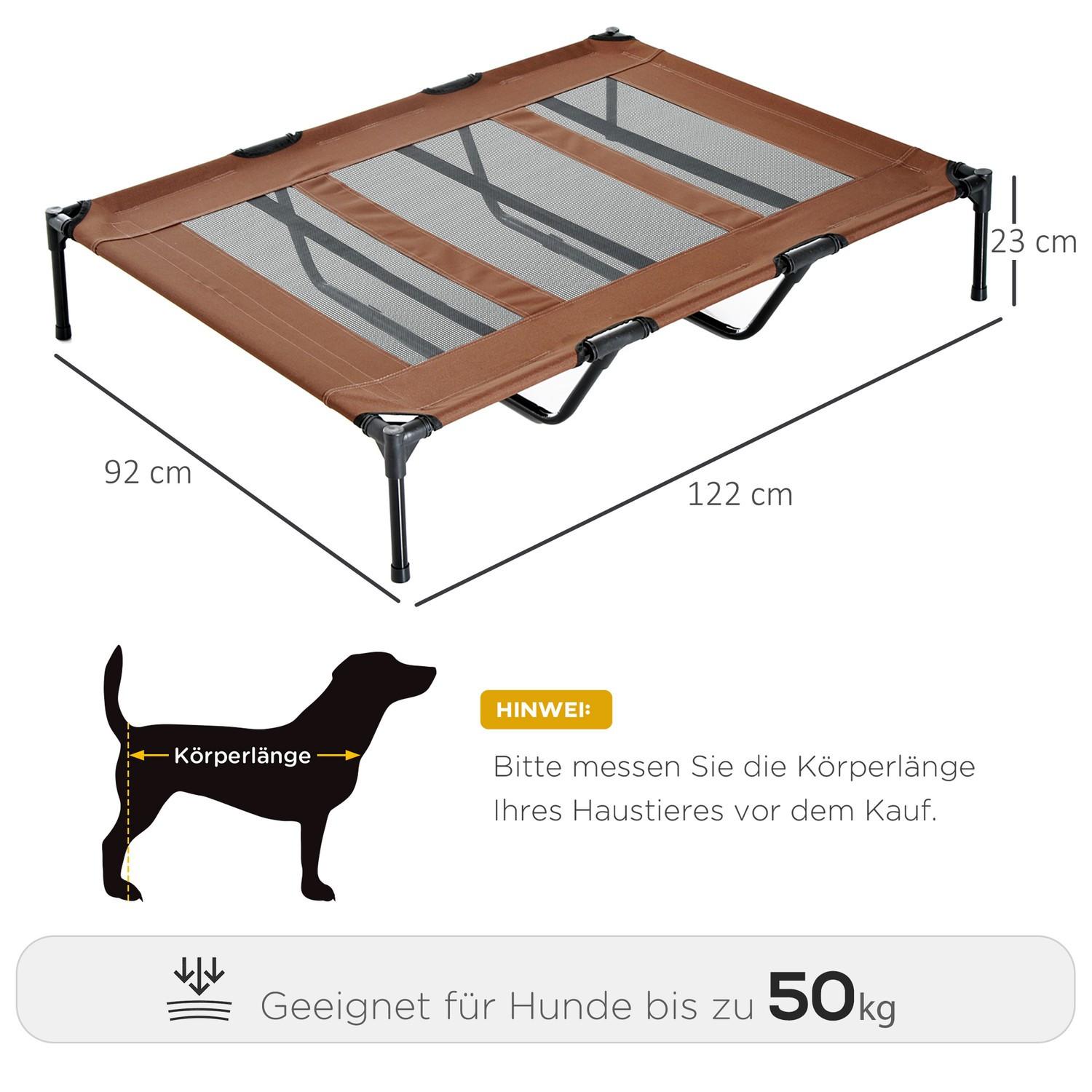 Northio  Cuccia Per Cani Lettino Da Esterno Per Cani Cuccia Per Gatti Da Esterno Cuccia Per Animali Domestici Lettino In Metallo Tessuto Oxford Marrone Caffè 122 X 92 X 23 Cm 