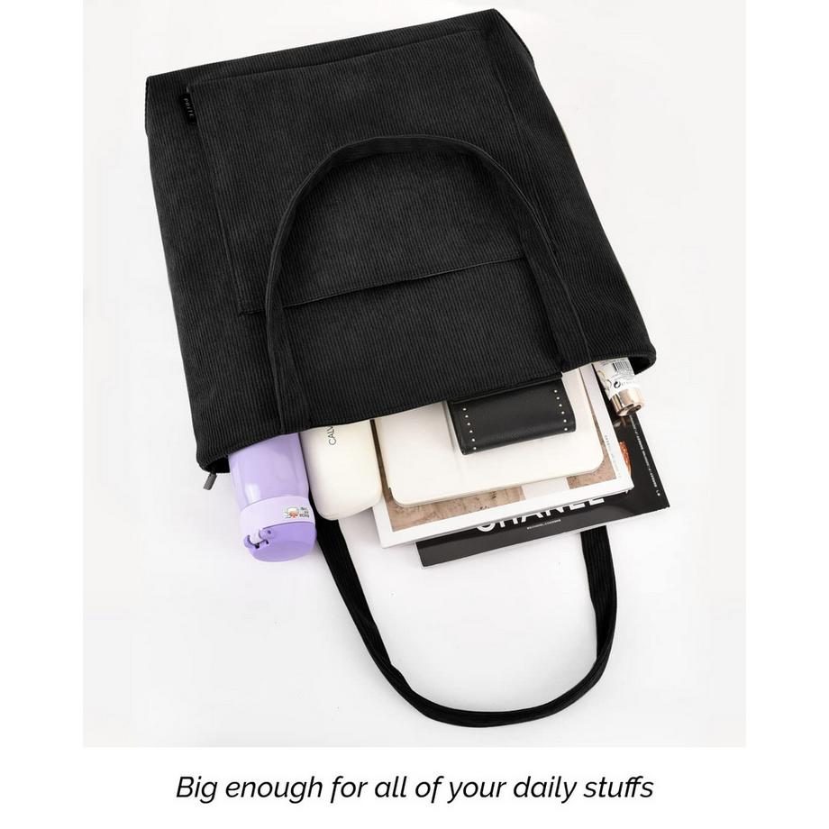 Only-bags.store Cord Tasche Umhängetasche mit Reißverschluss Gross Shopper Tasche Handtasche  