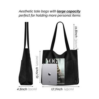 Only-bags.store  cord Tasche Umhängetasche mit Reißverschluss, Groß Shopper Tasche Tote Bag Handtasche 