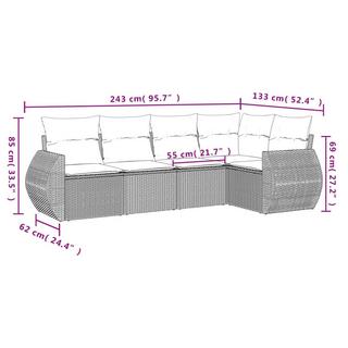 VidaXL Ensemble de canapés de jardin rotin synthétique  