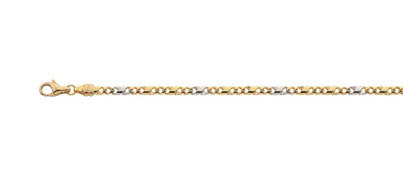 Image of Bracelet 8er-kette Bicolor Gelb-/weissgold 750, 3.2mm, 19cm Damen Gold 19cm