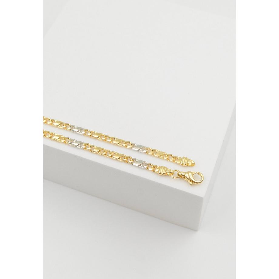 MUAU Schmuck  Bracelet 8er Collier bicolore or jaune/blanc 750, 3.2mm, 19cm 