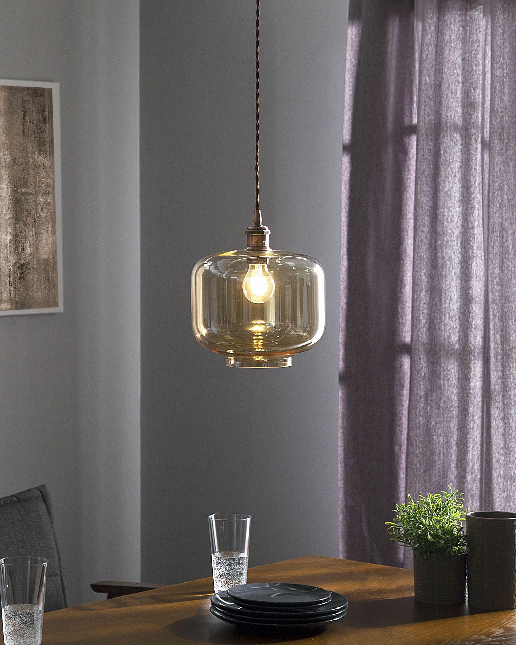 Beliani Lampe suspension en Verre Moderne LANATA  