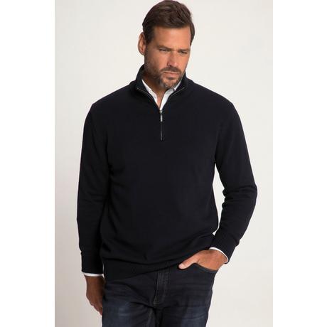 JP1880  Maglione polo con collo alto, zip e maniche lunghe 