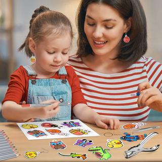 Activity-board  Ensemble d'emballage rétractable pour l'artisanat, comprenant du papier rétractable A5, un porte-clés, des crayons, une perforatrice, une pince à épiler pour le bricolage 