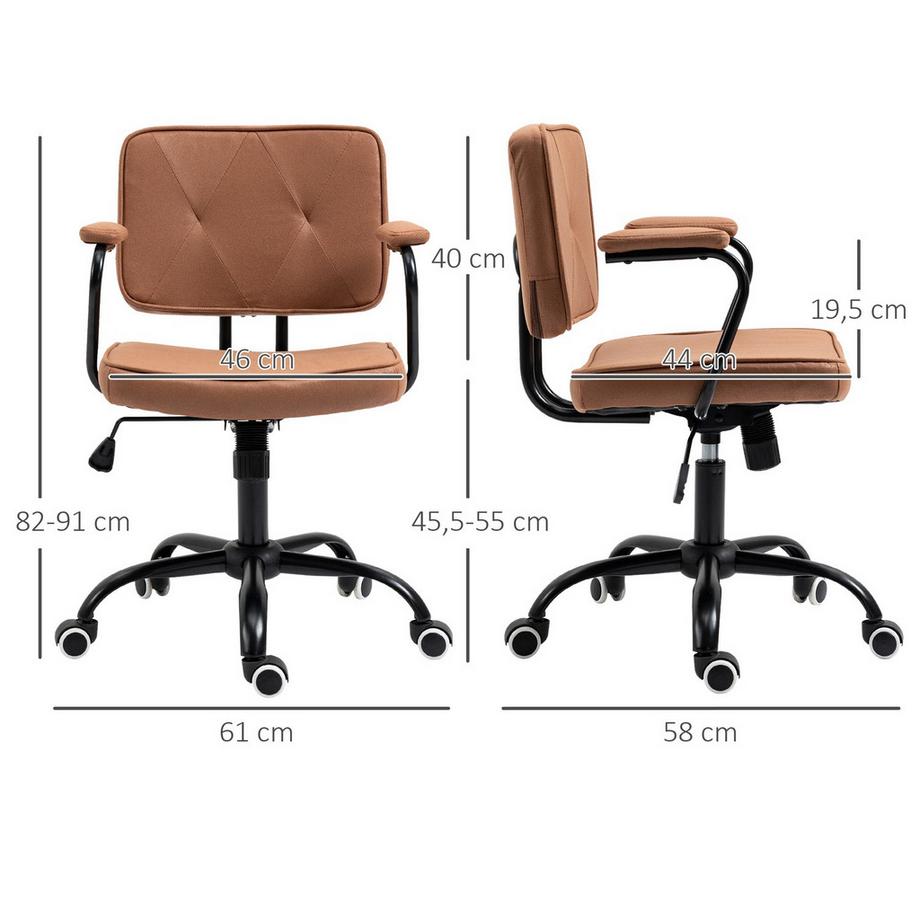 Northio Chaise De Bureau Chaise De Bureau À Roulettes Réglable En Hauteur Avec Fonction Bascule Rotation 360° Inclinable Mousse Barun 61 X 58 X 82-91 Cm  