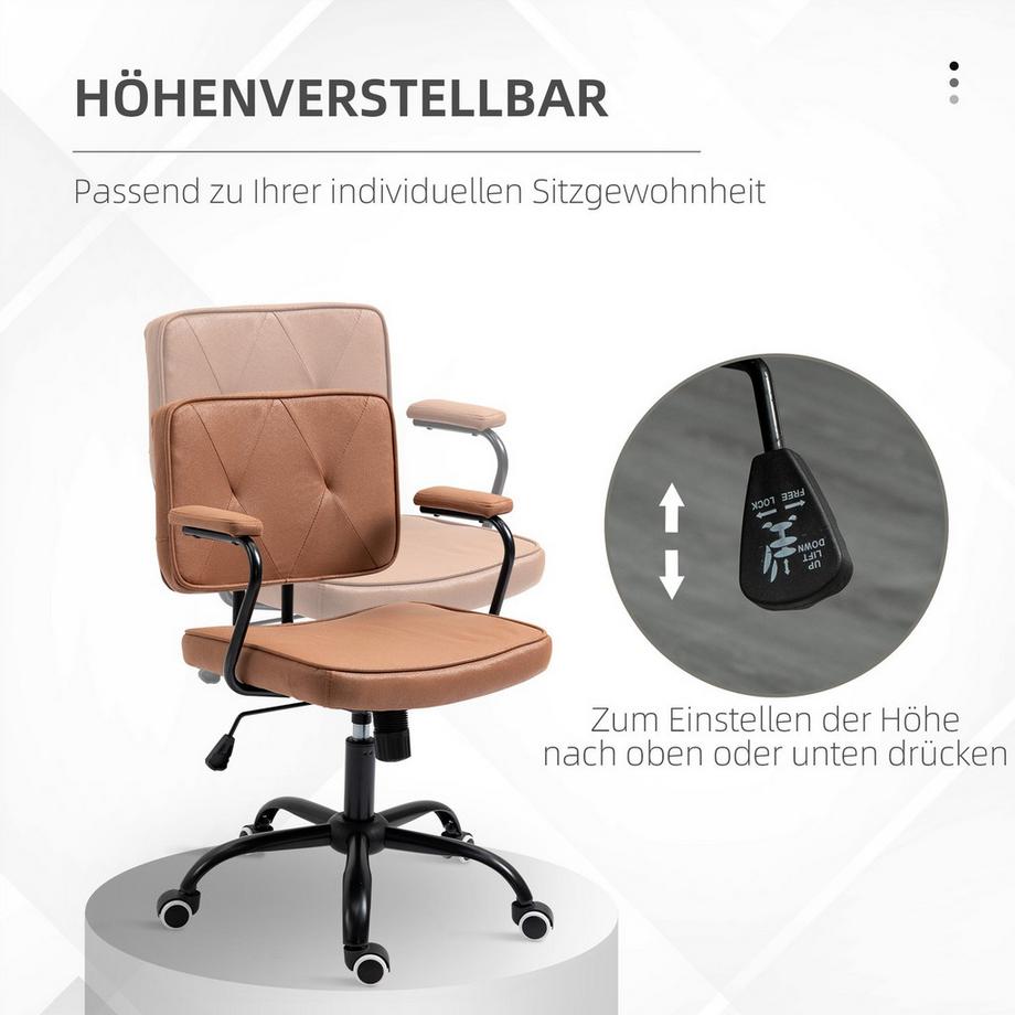 Northio Chaise De Bureau Chaise De Bureau À Roulettes Réglable En Hauteur Avec Fonction Bascule Rotation 360° Inclinable Mousse Barun 61 X 58 X 82-91 Cm  