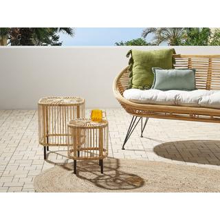 Beliani Tisch Set aus Rattan Boho CESENATICO  