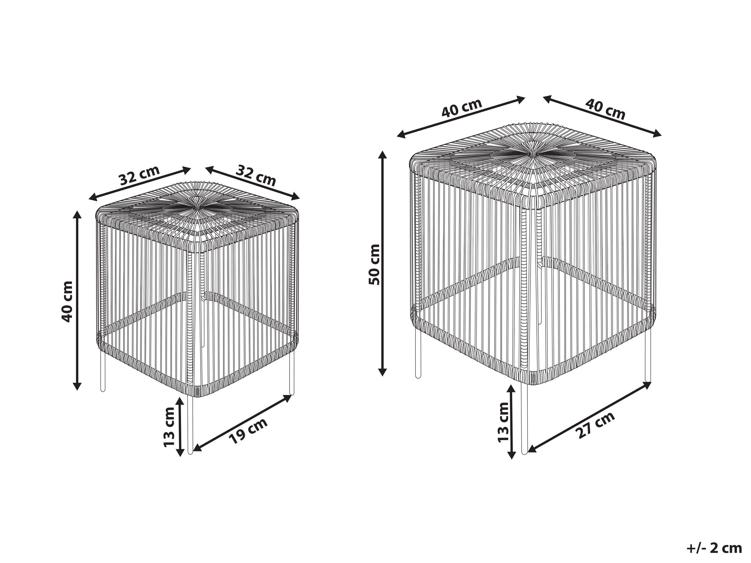Beliani Lot de 2 tables basses en Rotin Boho CESENATICO  