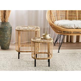 Beliani Tisch Set aus Rattan Boho CESENATICO  