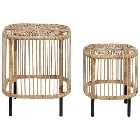 Beliani Tisch Set aus Rattan Boho CESENATICO  