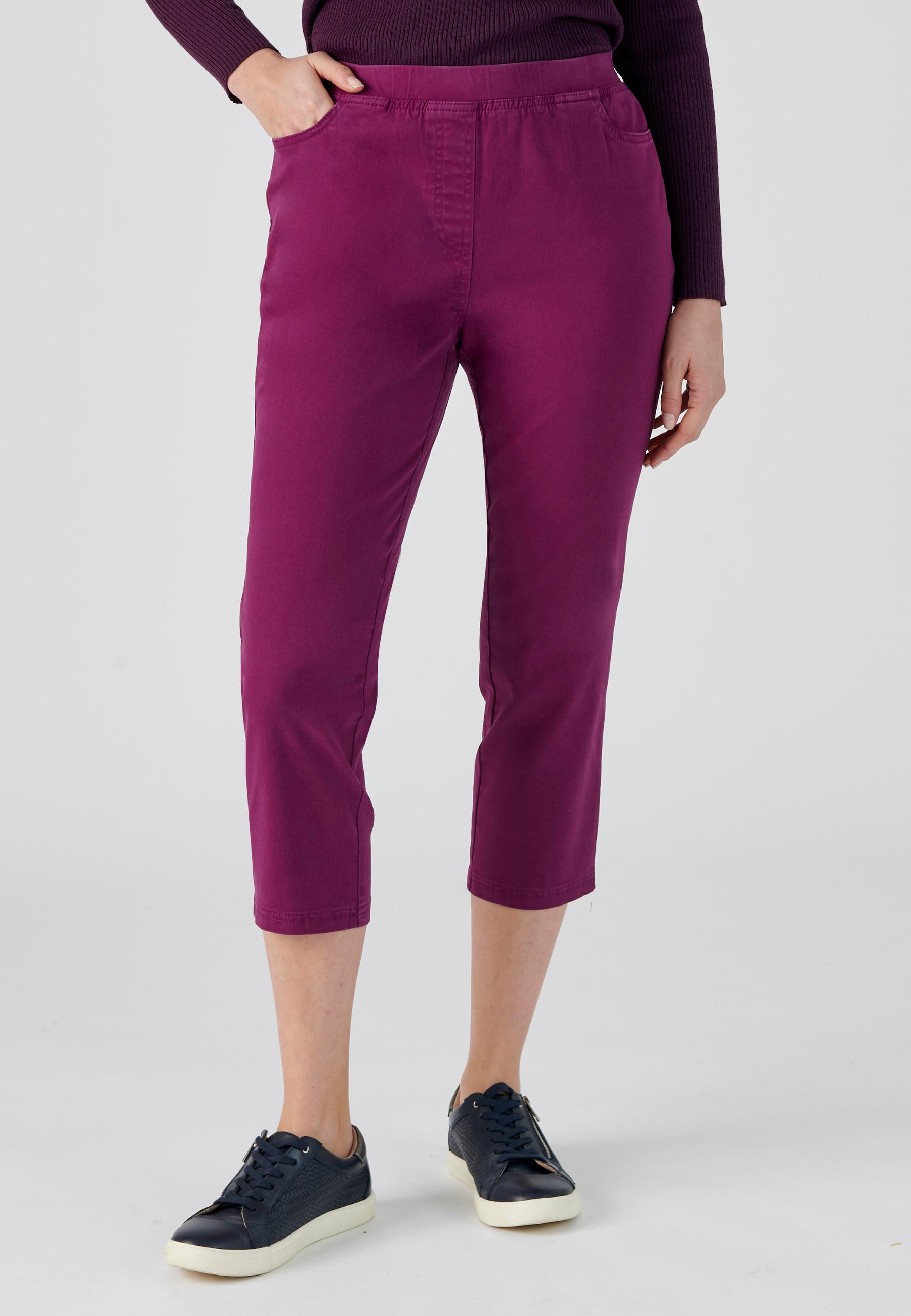 Image of 3/4-hose Aus Weichem, Leichtem Gabardinestretch, 98 % Baumwolle. Damen Violett 36