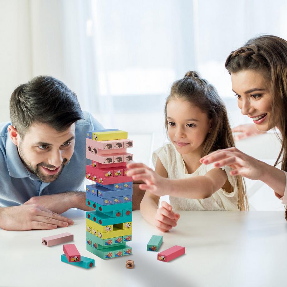 B2X  Bunter Schaukelturm aus Holz mit Tieren 