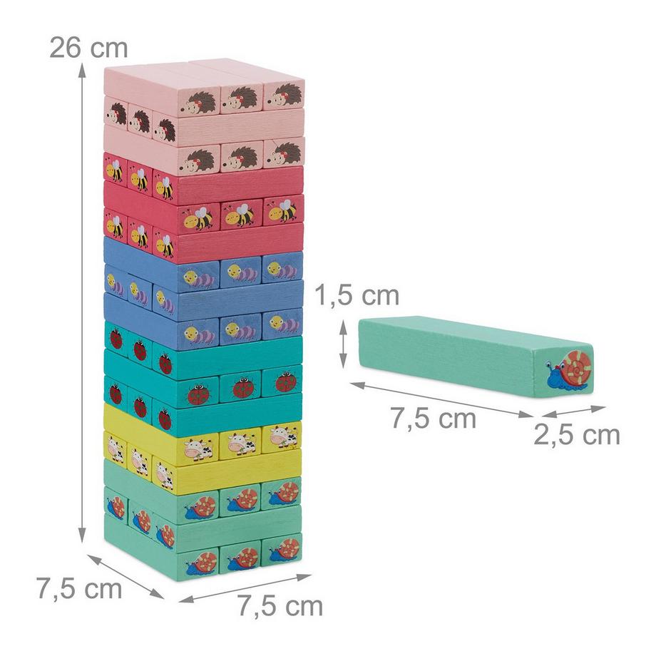 B2X  Bunter Schaukelturm aus Holz mit Tieren 