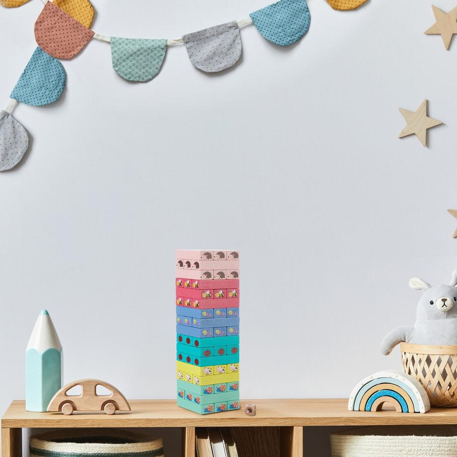 B2X  Bunter Schaukelturm aus Holz mit Tieren 