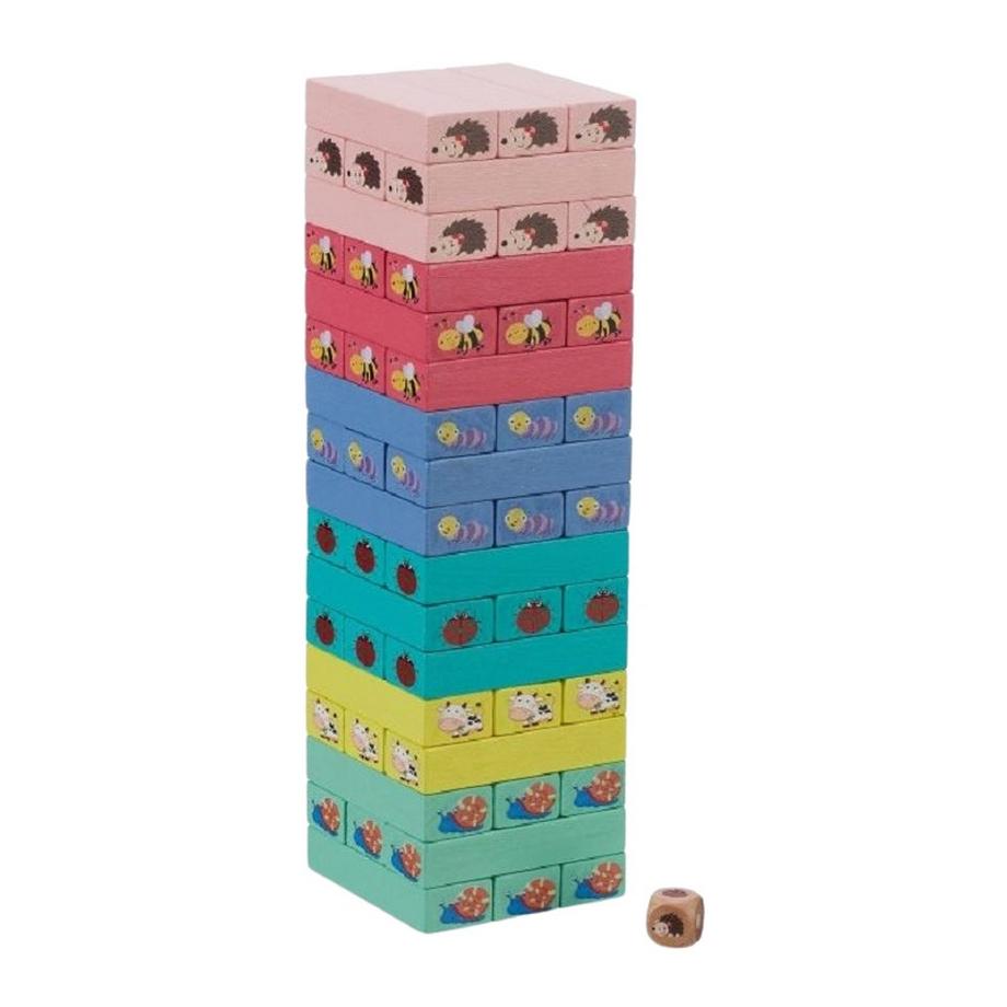 B2X  Bunter Schaukelturm aus Holz mit Tieren 