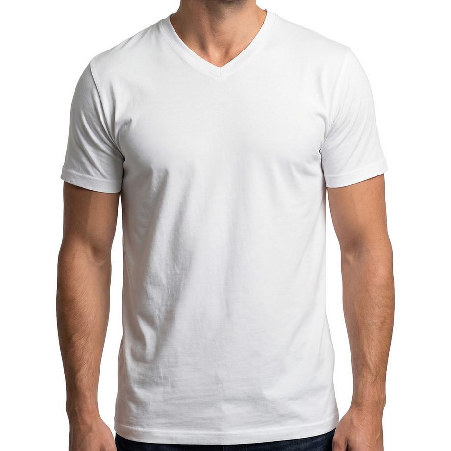 Ragman Confezione da 4 canotte basic collo a V maniche corte  