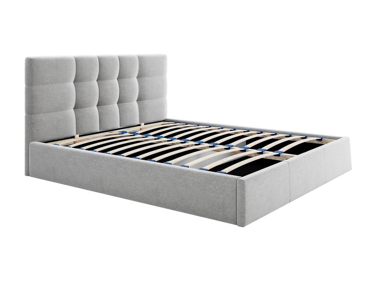 PASCAL MORABITO Lit coffre 140 x 190 cm - Tissu - Gris - ELIAVA de Pascal Morabito  