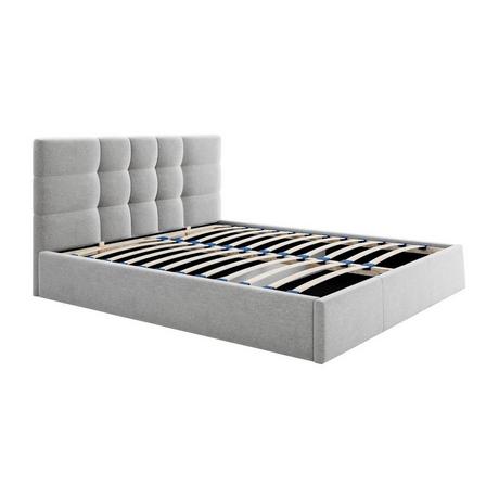 PASCAL MORABITO Lit coffre 140 x 190 cm - Tissu - Gris - ELIAVA de Pascal Morabito  