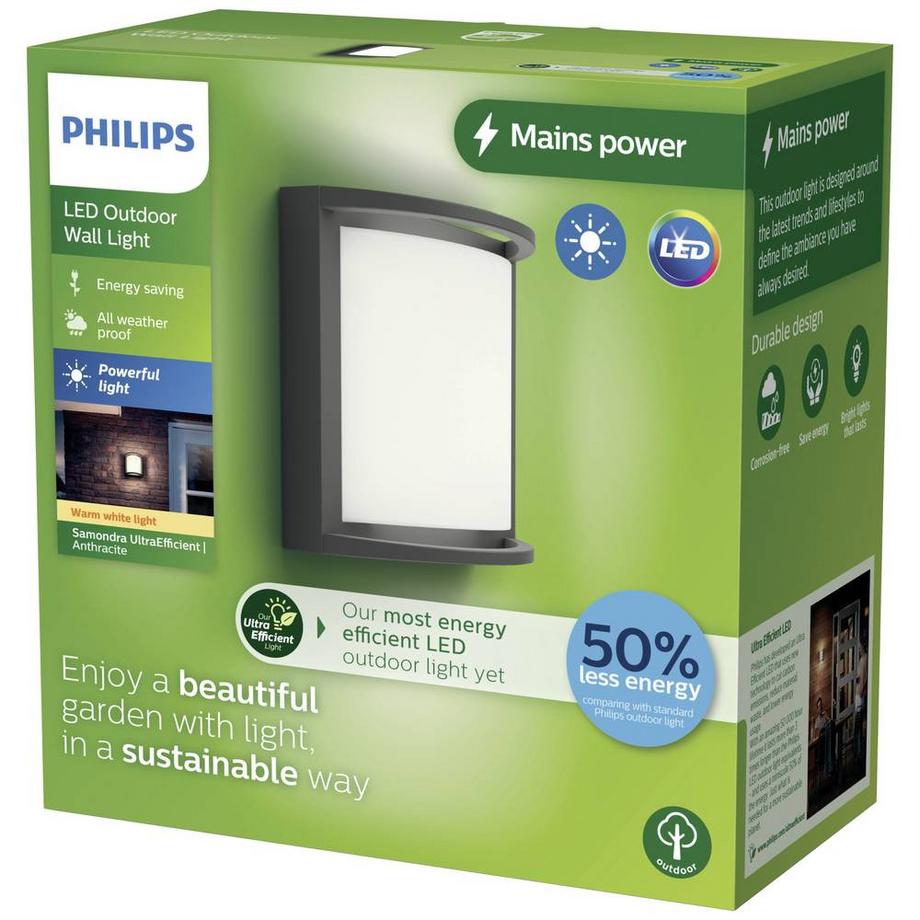 Philips Lighting Samondra  LED-Außenwandleuchte LED 3.8 W Anthrazit  