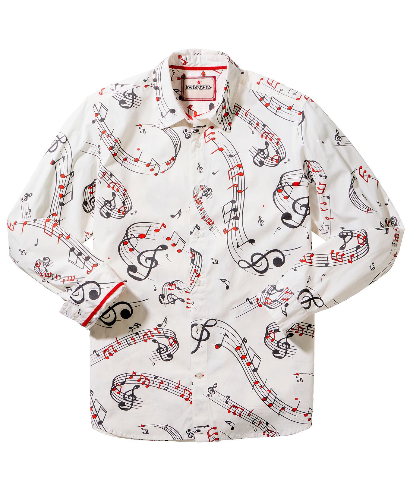 Joe Browns Langarmhemd Musiknoten-Print  