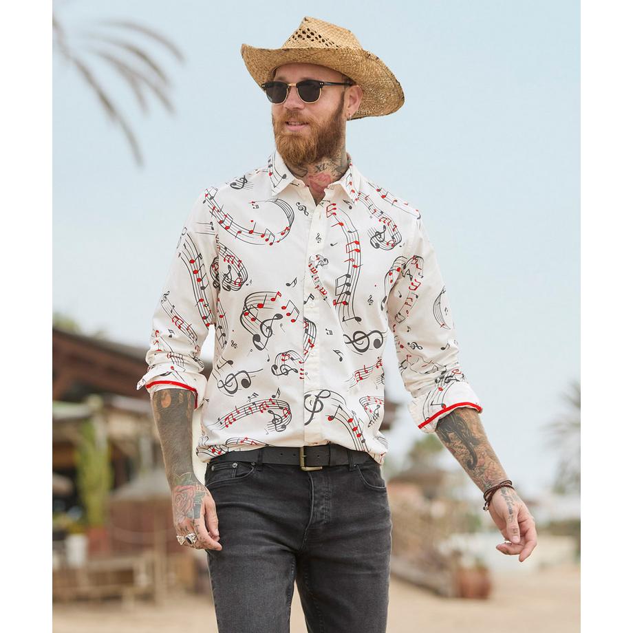 Joe Browns Chemise Manches Longues Imprimé Note de Musique  