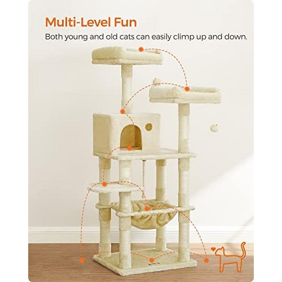 Pricenet  Gemütlicher Kratzbaum mit Hängematte, Plattformen und Kratzbäumen 