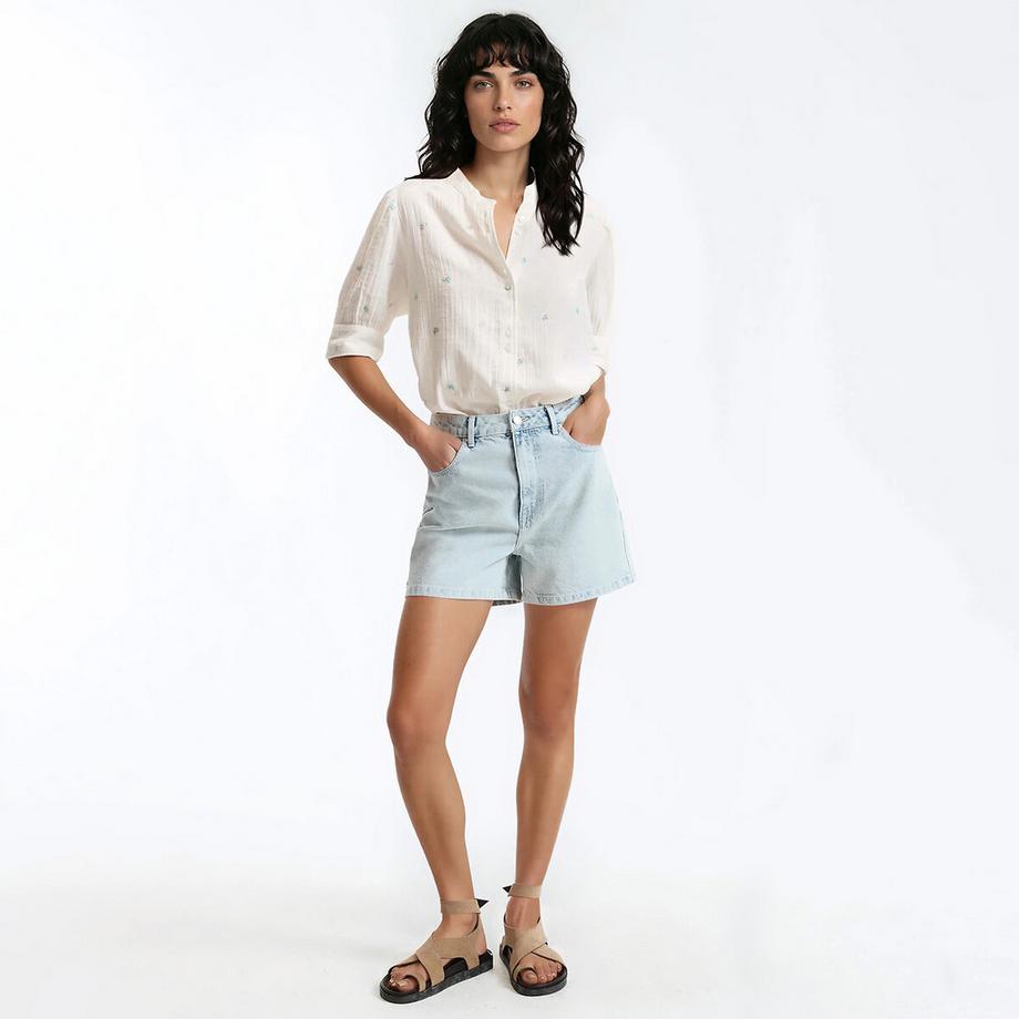 La Redoute Collections Camicetta Girocollo Ricamo Floreale Maniche 3/4  