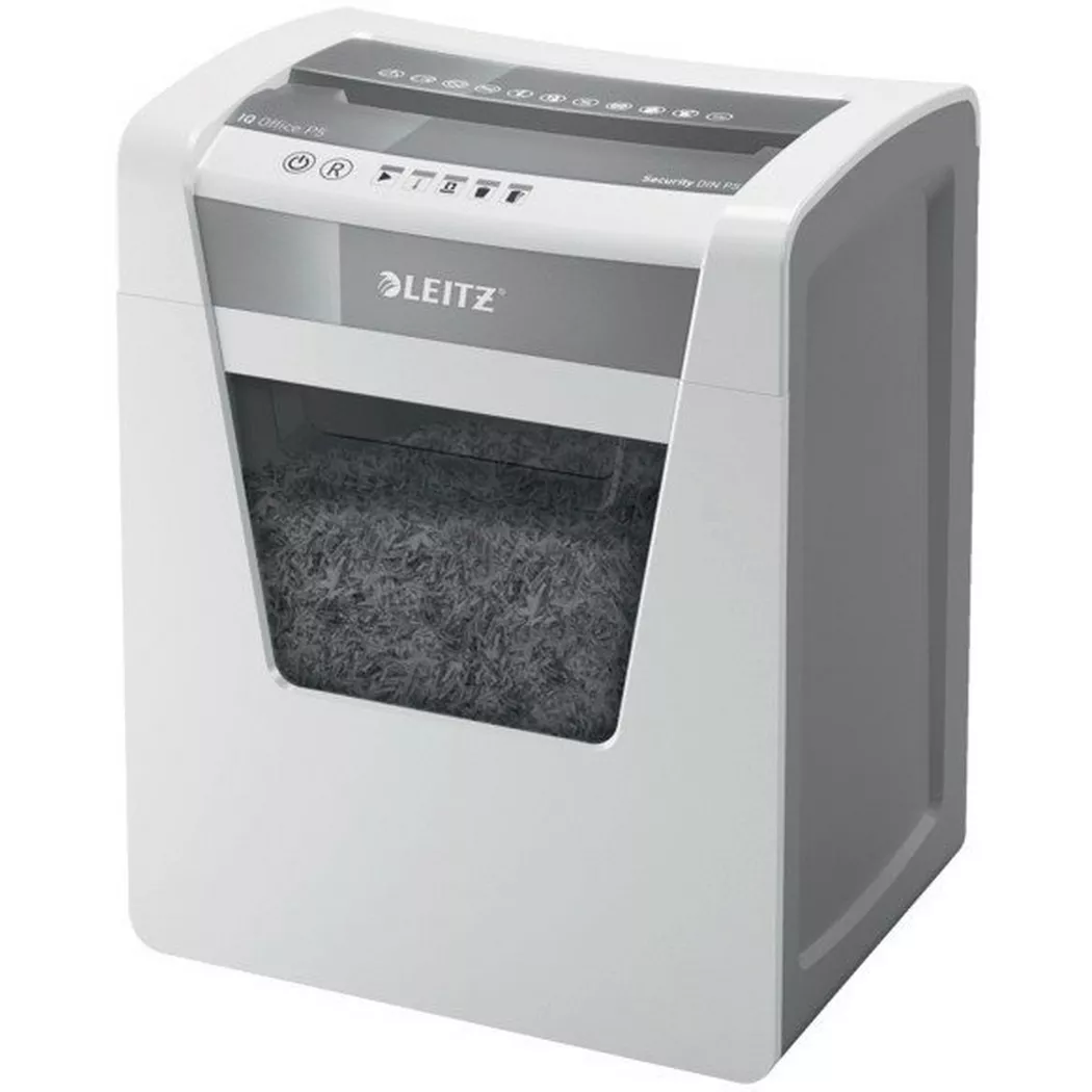 Leitz – Aktenvernichter IQ 8002-20-00 Office, P-5, 23lt, Weiss Bunt