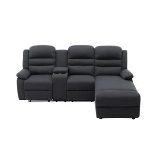 Vente-unique Ecksofa Relaxsofa - Ecke Rechts - Stoff - Anthrazit - MACEDONIA  