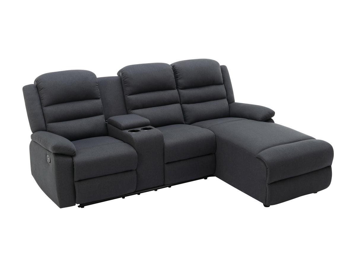 Vente-unique Ecksofa Relaxsofa - Ecke Rechts - Stoff - Anthrazit - MACEDONIA  